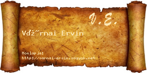 Várnai Ervin névjegykártya