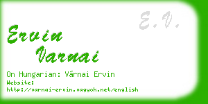 ervin varnai business card